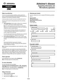 Alzheimer disease - PBS Authority application - Medicare Australia