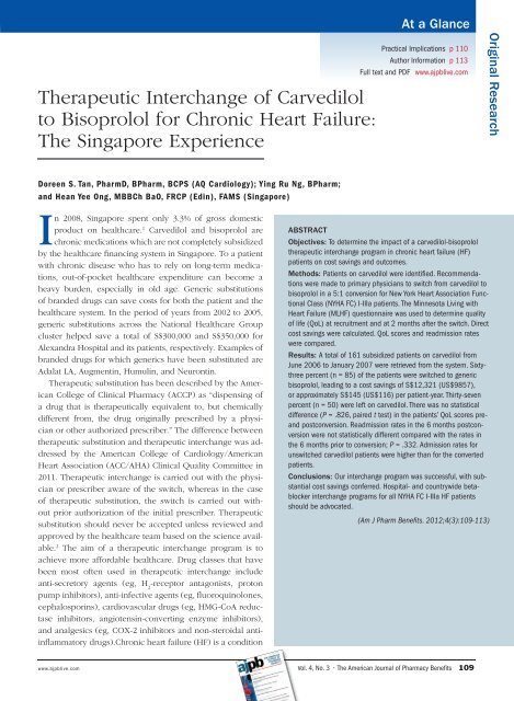 Therapeutic Interchange Of Carvedilol To Bisoprolol For Chronic