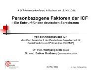 Personbezogene Faktoren der ICF