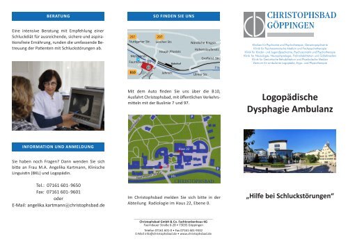 Logopädische Dysphagie Ambulanz - Christophsbad Göppingen