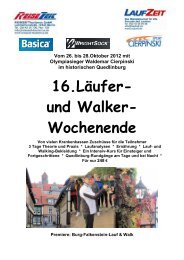 16.Läufer- und Walker Wochenende - REISEZEIT Tourismus GmbH