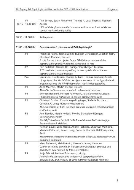 Programm - Tierärztliche Fakultät der LMU - Ludwig-Maximilians ...