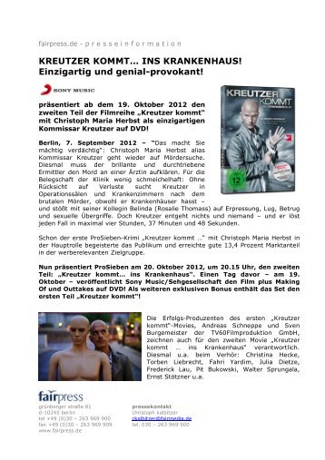 KREUTZER KOMMT… INS KRANKENHAUS ... - fairmedia GmbH