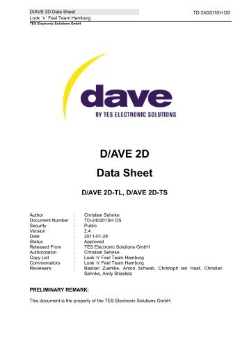 D/AVE 2D Data Sheet - TES Electronic Solutions