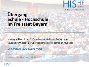 Präsentation Übergang Schule - Hochschule