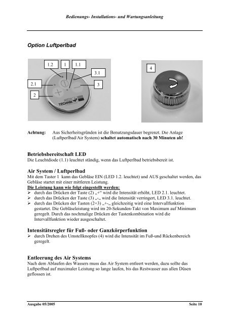 Bedienung - ppm