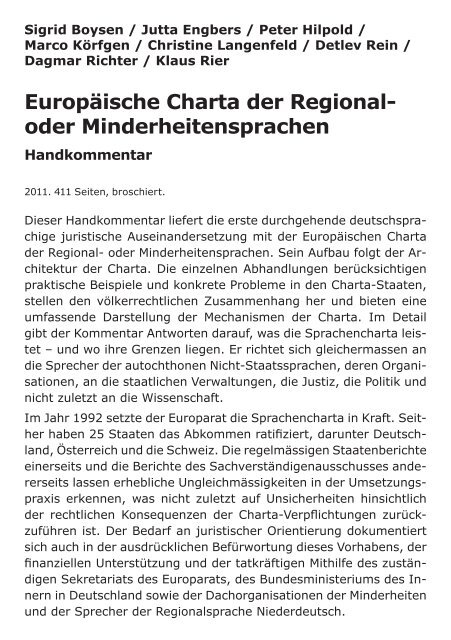 Europäische Charta der Regional- oder Minderheitensprachen