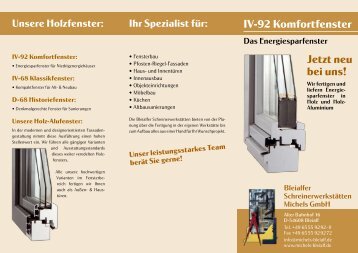 IV-92 Komfortfenster - Bleialfer Schreinerwerkstätten Michels GmbH