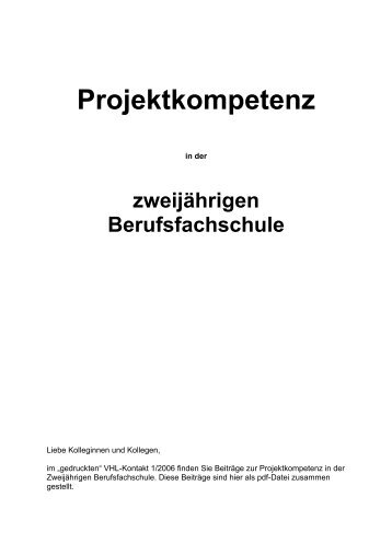 Projektkompetenz Zweijährige Berufsfachschule - BLV