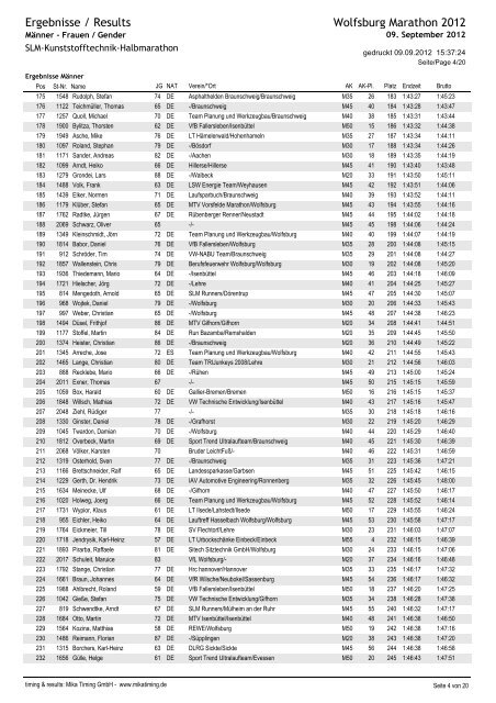 Crystal Reports - 5_Gender.rpt - Wolfsburg Marathon