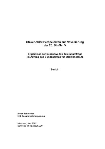 Stakeholder-Perspektiven zur Novellierung der 26. BImSchV