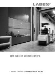 Einbaudaten Schnelllauftore - ITZ Itzlinger Gmbh