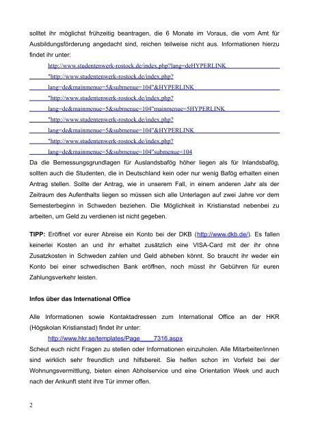 Erfahrungsbericht Auslandsaufenthalt - Universität Paderborn