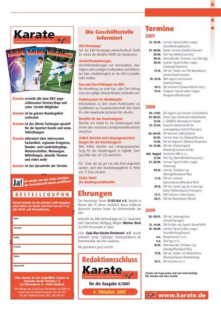 Fachzeitschrift des Deutschen Karate Verbandes e.V. - Chronik des ...