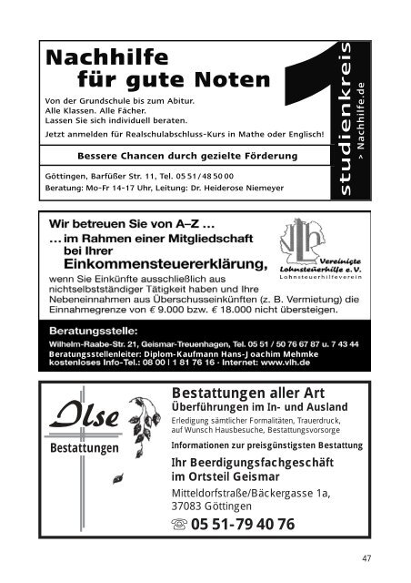 Nachrichtenblatt Feb. 2008 - Werbegemeinschaft Geismar ...