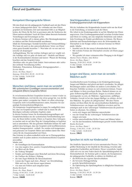 Kursheft 2013 1. Semester - Download pdf - VHS Zeven