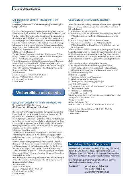 Kursheft 2013 1. Semester - Download pdf - VHS Zeven