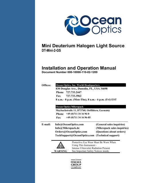 DT-Mini-2-GS Operating Instructions - Ocean Optics
