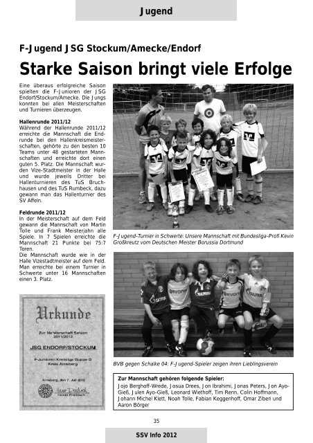 Reserve mit einer Super-Saison - SSV Stockum