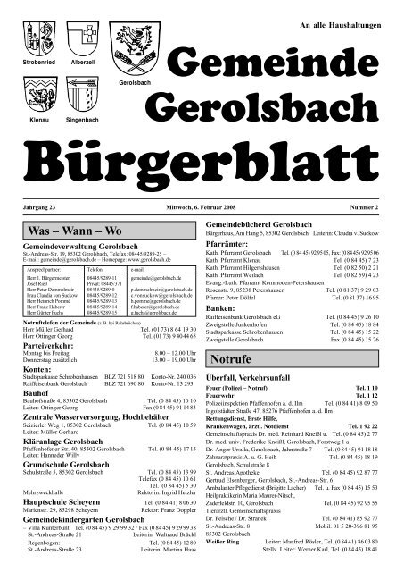 Bürgerblatt vom Februar 2008 - Neu!