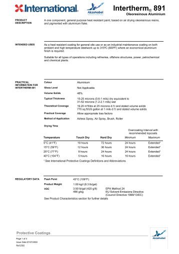 Intertherm® 891 - H & S Beschichtungssysteme