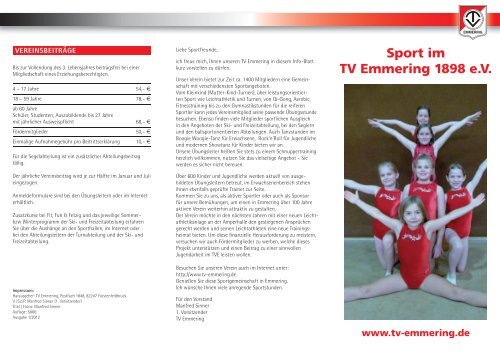 TV E-Flyer - Turnverein Emmering 1898 e. V.