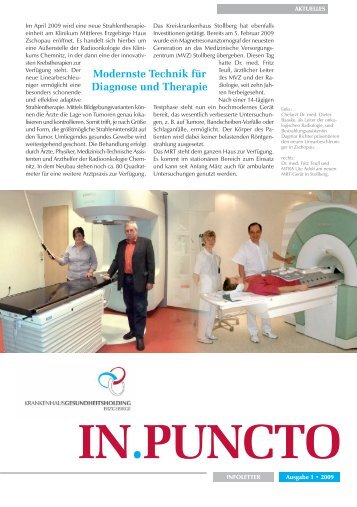 Ausgabe 1/2009 - Krankenhaus-Gesundheitsholding Erzgebirge ...
