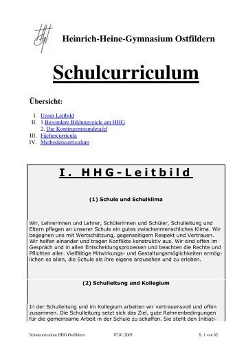 Schulcurriculum - Heinrich-Heine-Gymnasium Ostfildern