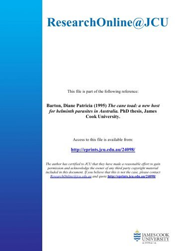PDF (Thesis whole) - ResearchOnline@JCU - James Cook University