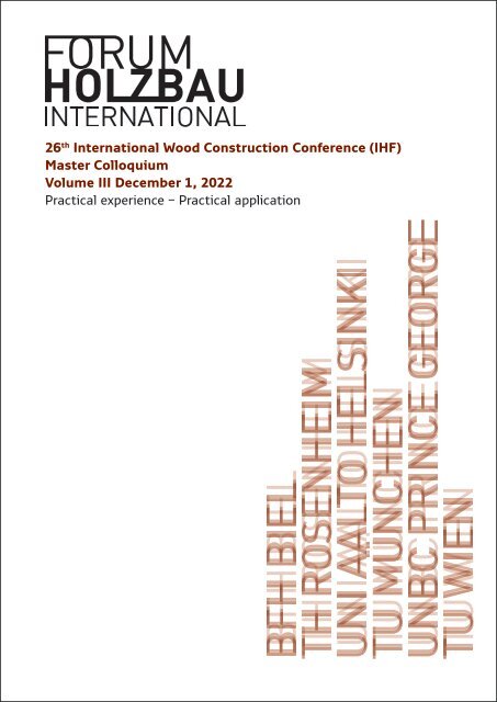 26. Internationales Holzbau-Forum (IHF 2022) - Band III