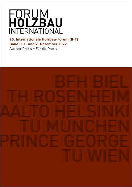 26. Internationales Holzbau-Forum (IHF 2022) - Band II