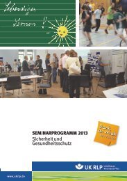 seminarprogramm 2013 - Unfallkasse Rheinland-Pfalz
