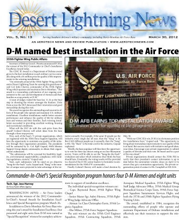D-M named best installation in the Air Force - Aerotech News and ...