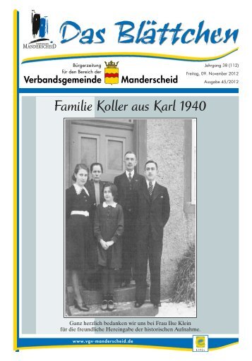 Familie Koller aus Karl 1940 - Verbandsgemeinde Manderscheid