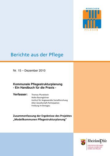 Kommunale Pflegestrukturplanung - Ministerium für Soziales, Arbeit ...