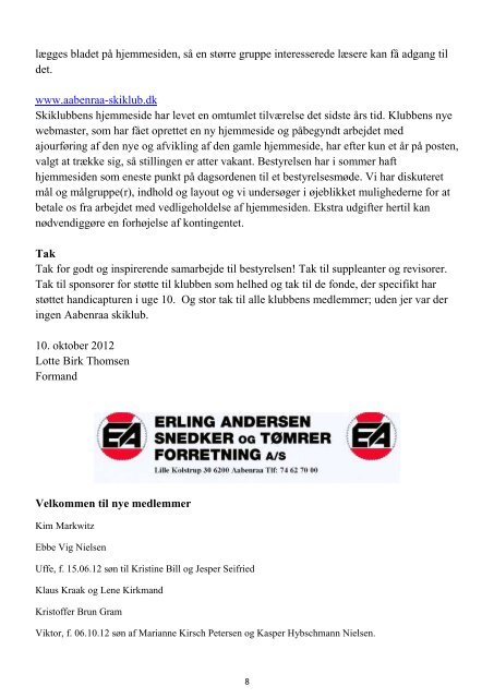 Klubblad 105 November 2012 - Aabenraa Skiklub