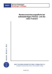 DSSV Rentenversicherungspflicht bei selbstständigen Fitness- und Ae