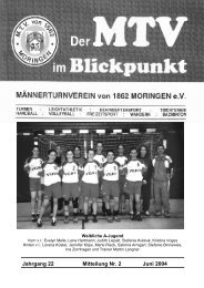 Jahrgang 22 Mitteilung Nr. 2 Juni 2004 - MTV Moringen