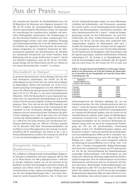 Physiologische Grundlagen des Radsports