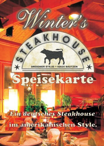 Speisekarte Steakhouse and HG - Winters Steakhouse