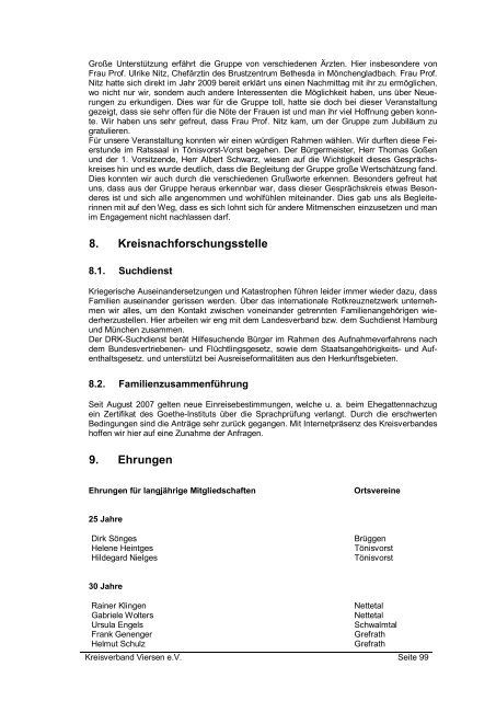 Jahresbericht 2010 - DRK Kreisverband Viersen e.V.