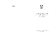 College Record - Wolfson College - University of Oxford