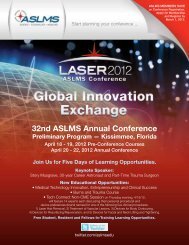 32nd ASLMS Annual Conference - American Society for Laser ...
