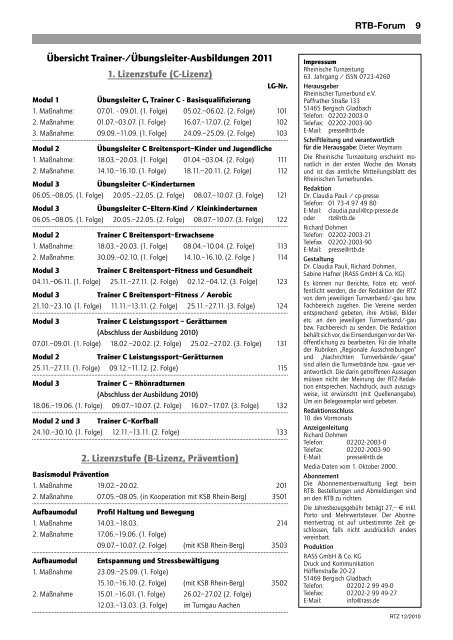 RHEINISCHER TURNERBUND E.V. - RTB