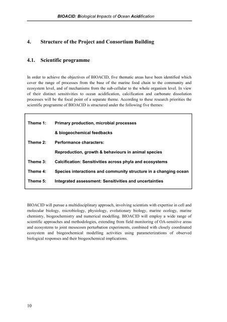 BIOACID Programme - Natural Environment Research Council