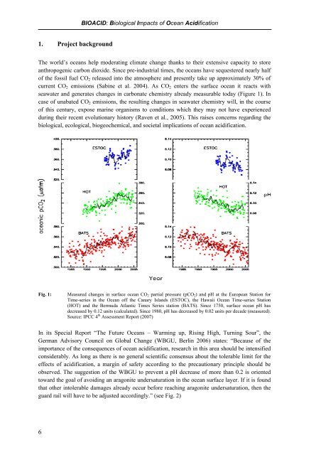 BIOACID Programme - Natural Environment Research Council