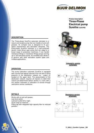 Three-Phase Electrical pump Surefire SLR/PDI - Bijur Delimon