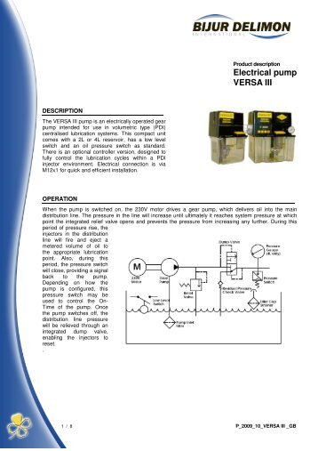 Electrical pump VERSA III - Bijur Delimon