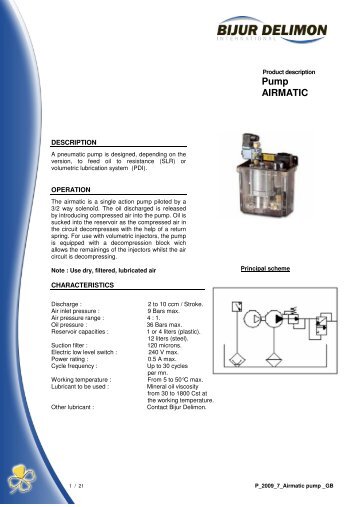 Pump AIRMATIC - Bijur Delimon