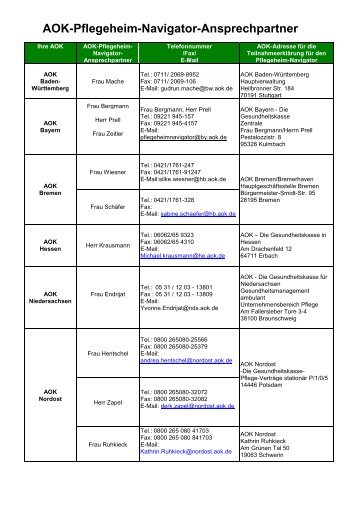 AOK-Pflegeheim-Navigator-Ansprechpartner